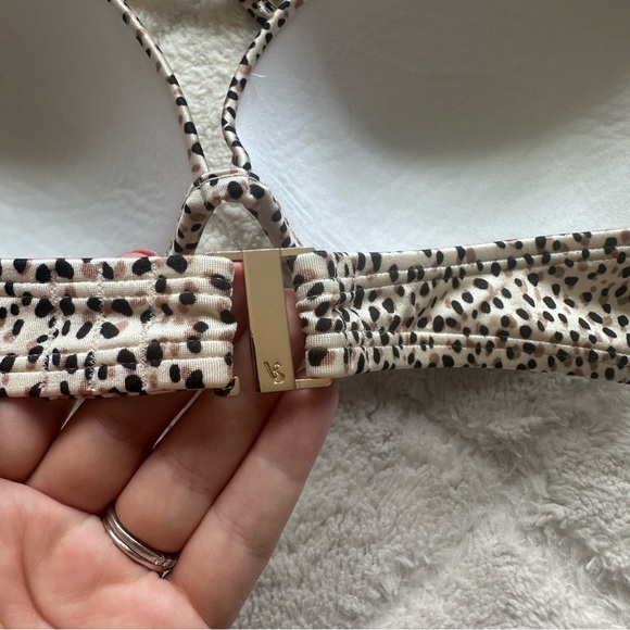 Victoria's Secret | Cheetah Bling "The Tease Halter" Bikini Top | Size 34D - Picture 7 of 14